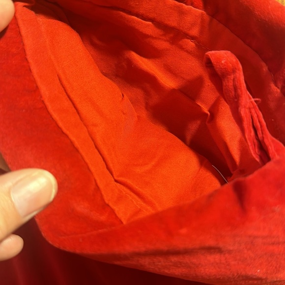 Santa Wool Embroidered Stocking with Red Velvety Fabric - Picture 6 of 6